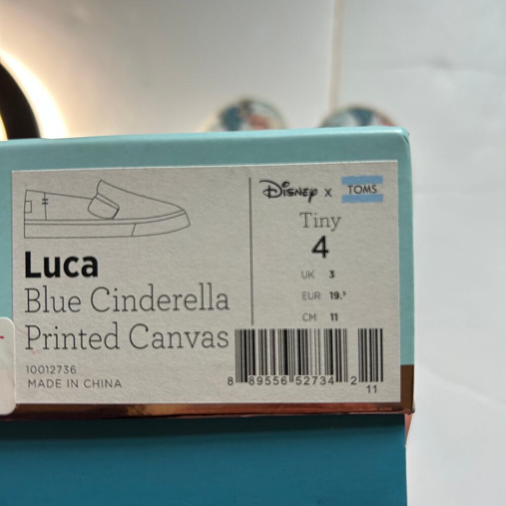 NWT Toms Disney Blue Cinderella Luca Shoe 4 - Picture 5 of 5